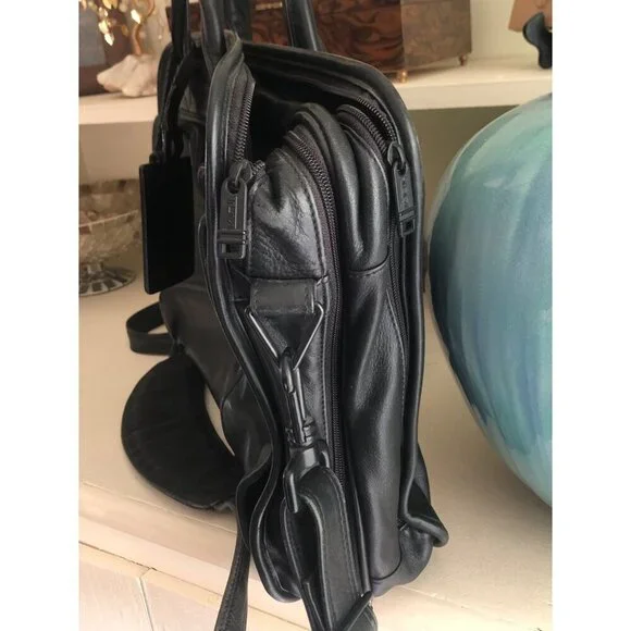 Vintage TUMI 904D3 Black Nappa Leather Laptop Briefcase Messenger Bag Rare